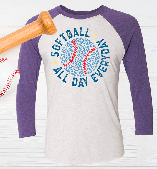 Softball All Day Every Day Softball Graphic Tee