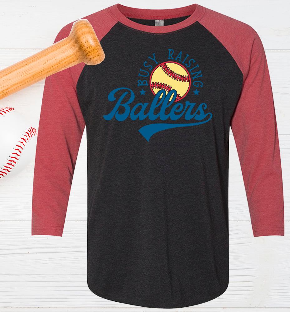 Busy Raising Ballers Softball Graphic Tee