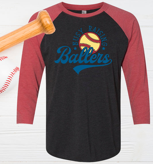 Busy Raising Ballers Softball Graphic Tee