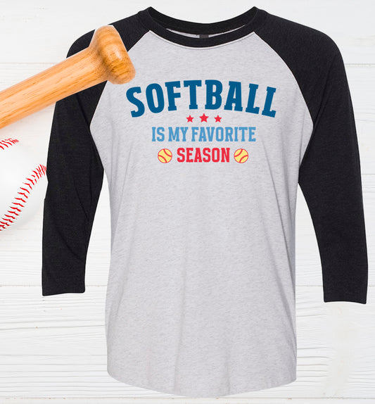 Softball is My Favorite Season Softball Graphic Tee