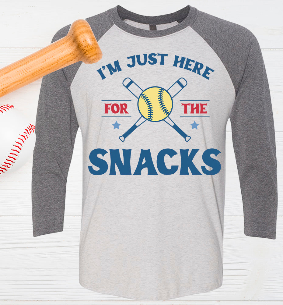 I'm Just Here for the Snacks Softball Graphic Tee