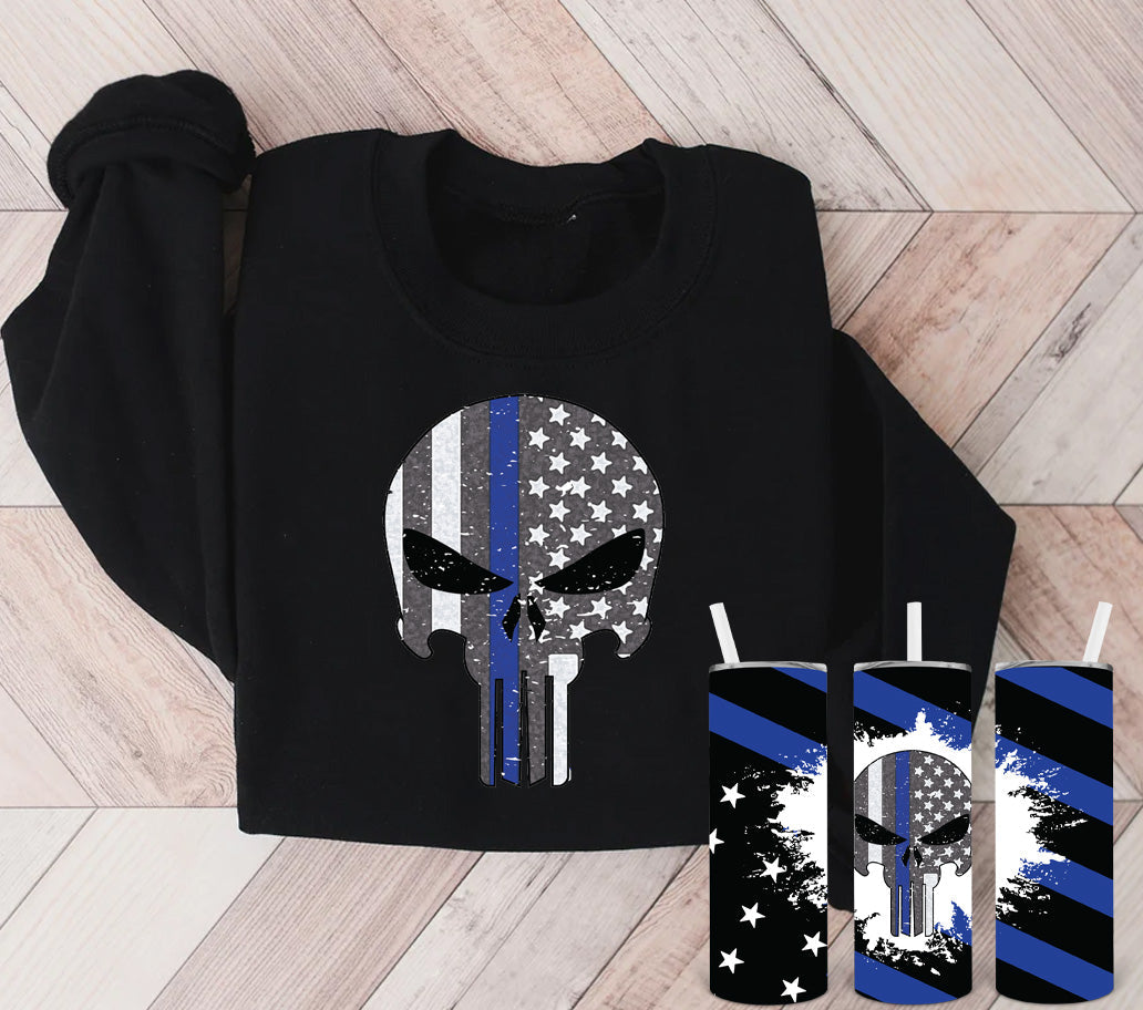 Police Skull Graphic Tee Graphic Tee