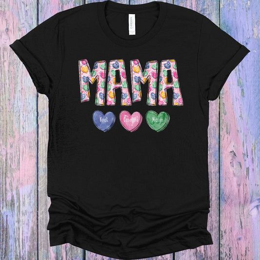 Valentine Hearts With Names Customized Graphic Tee Graphic Tee