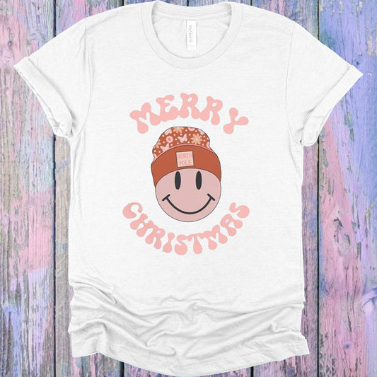 Merry Christmas Smiley Face Graphic Tee Graphic Tee