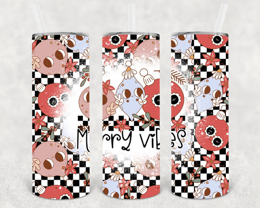 Merry Vibes 20 Oz Skinny Tumbler