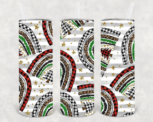 Merry And Bright Rainbow 20 Oz Skinny Tumbler