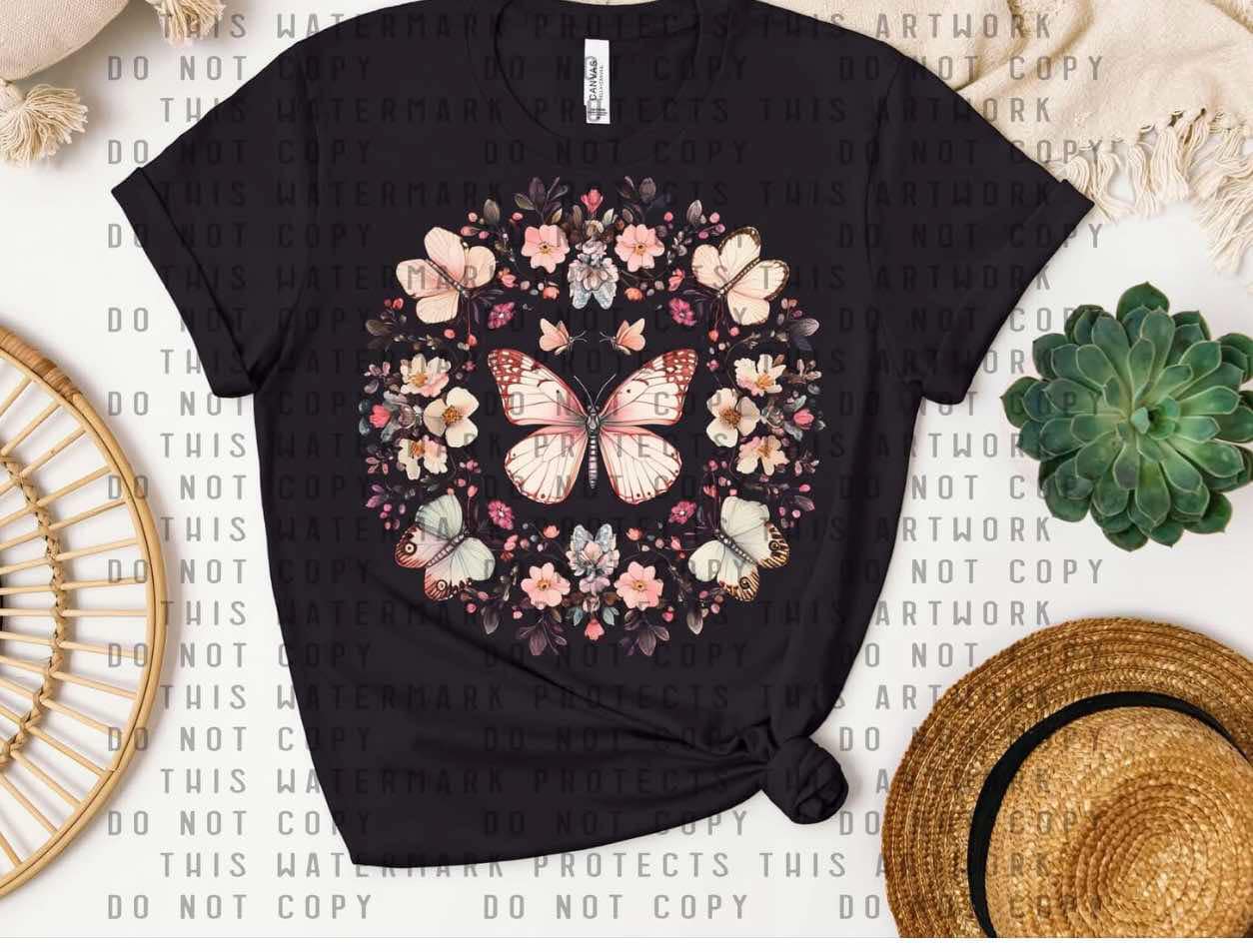 Dark World Butterflies Graphic Tee