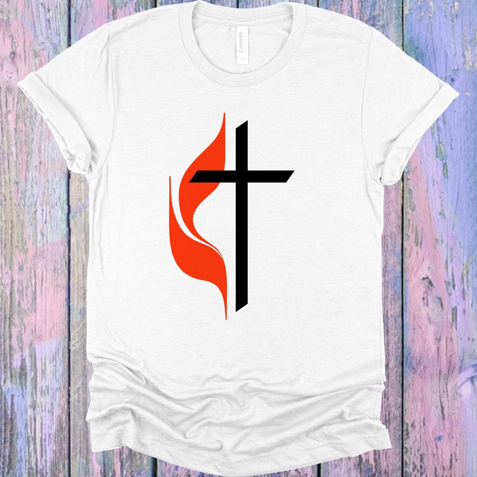 Cross And Flame Graphic Tee Graphic Tee