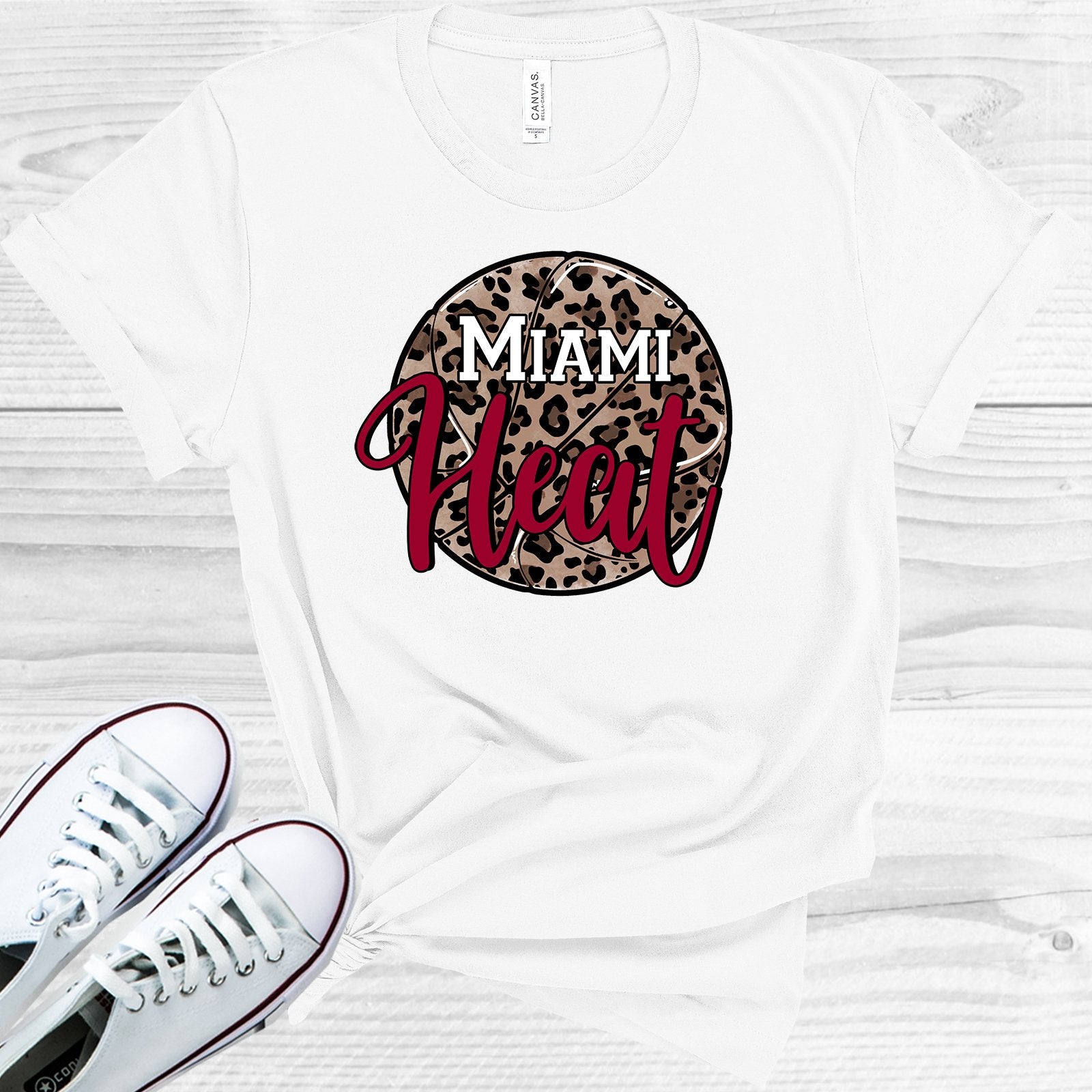 Miami Heat Leopard Basketball Graphic Tee (Other Teams Available) Graphic Tee
