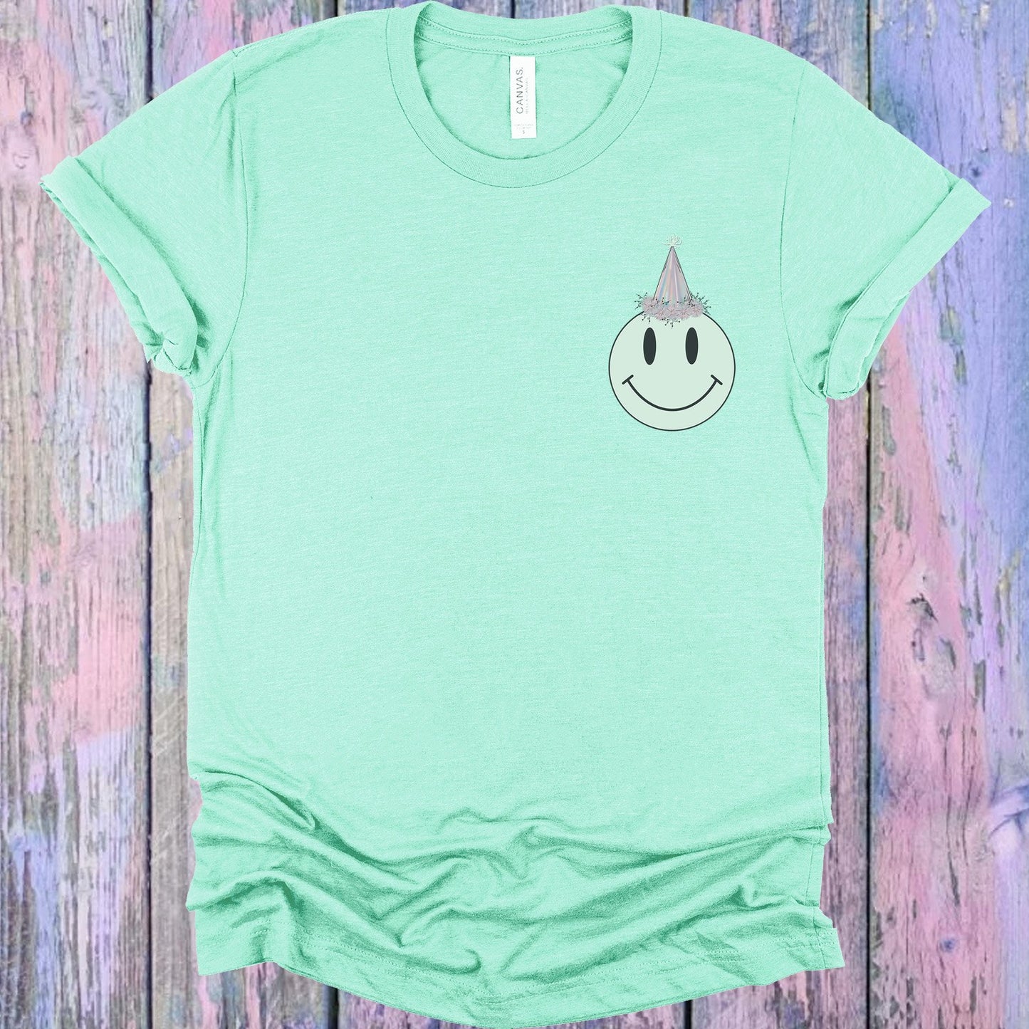 Green Celebration Smiley Graphic Tee Graphic Tee