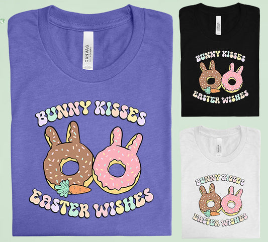Bunny Kisses Easter Wishes Graphic Tee Graphic Tee