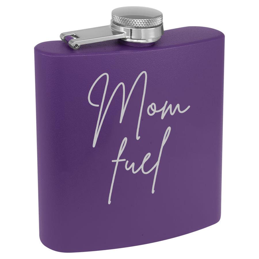 Mom Fuel 6 Oz Engraved Flask Polar Camel