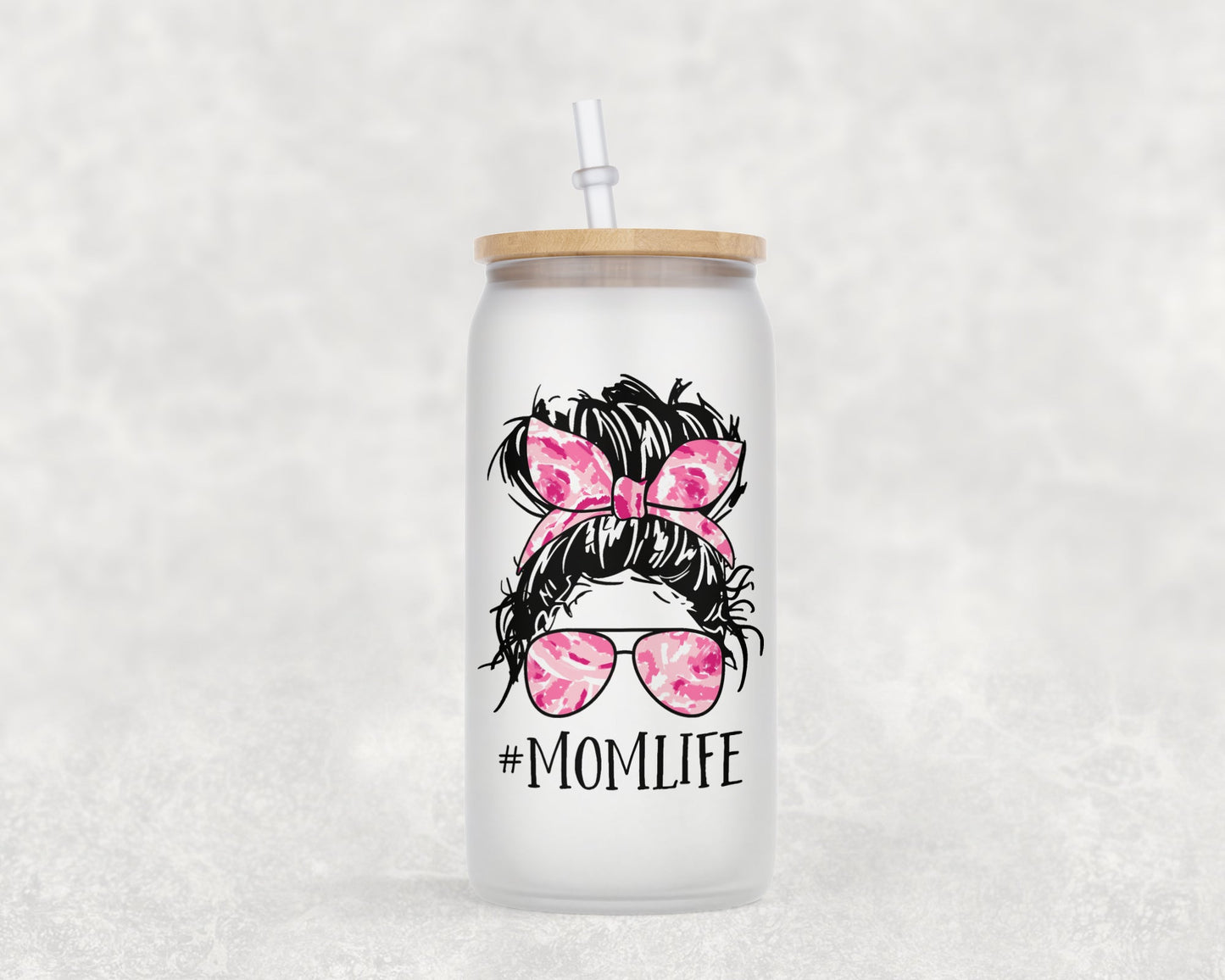 Mom Life 16 Oz Glass Can Coffee Mug