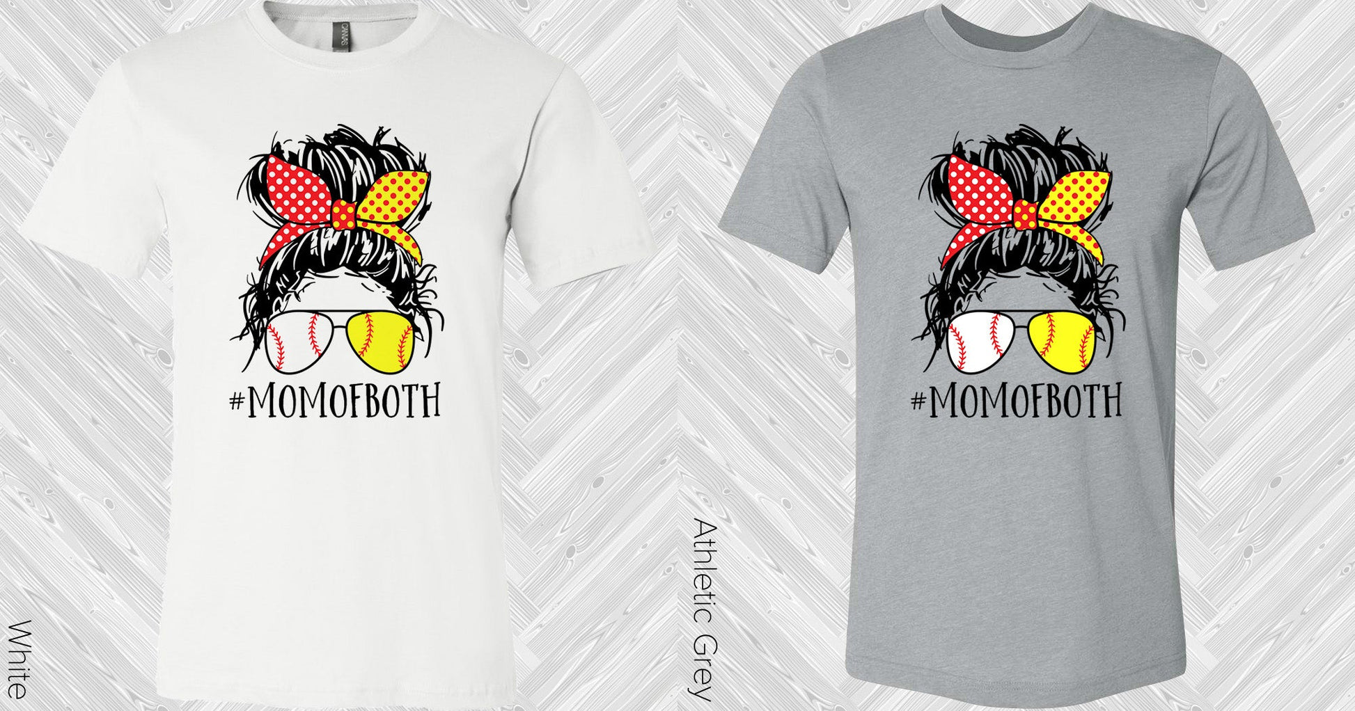 Mom Of Both Baseball And Softball #momofboth Graphic Tee Graphic Tee