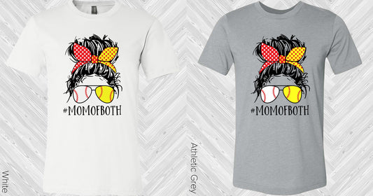 Mom Of Both Baseball And Softball #momofboth Graphic Tee Graphic Tee