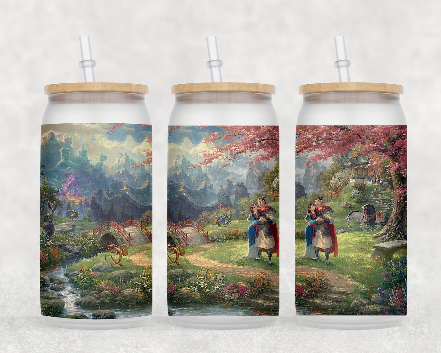 Mulan 16 Oz Glass Can Coffee Mug