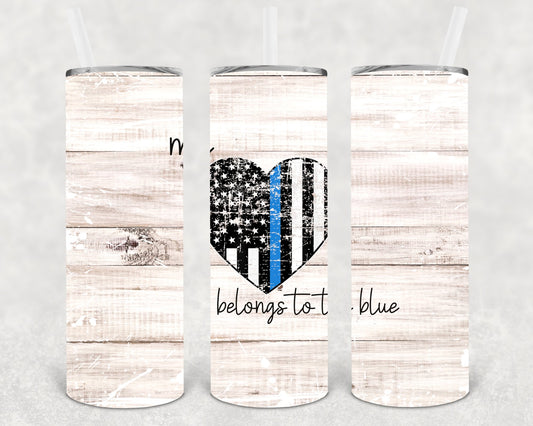 My Heart Belongs To The Blue 20 Oz Skinny Tumbler