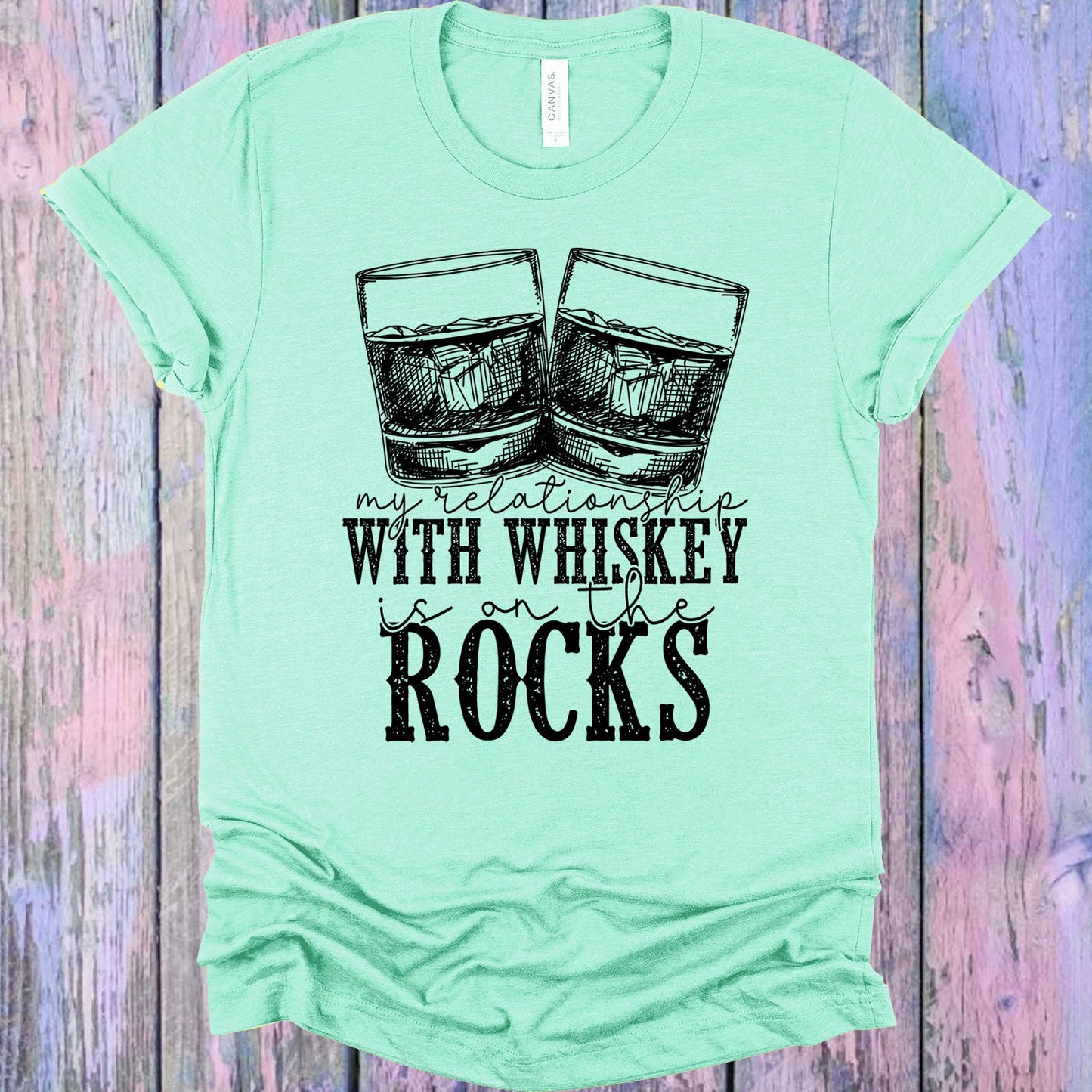 My Relationship With Whiskey Is On The Rocks Graphic Tee Graphic Tee