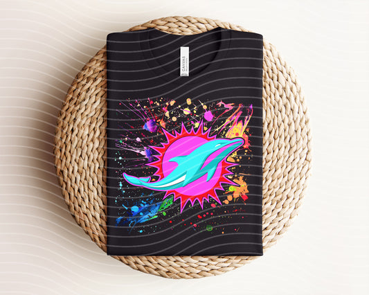 Dolphins Neon Graphic Tee