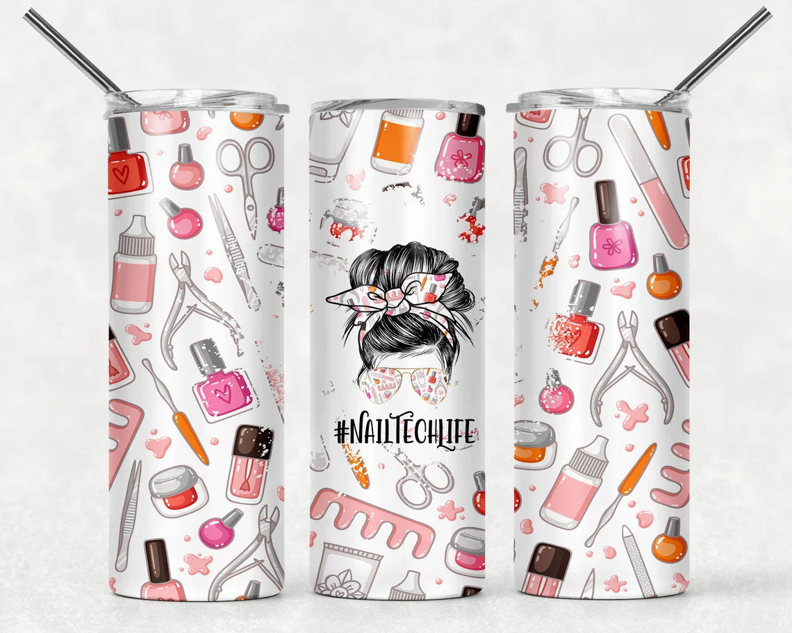 Nail Tech Life 20 Oz Skinny Tumbler