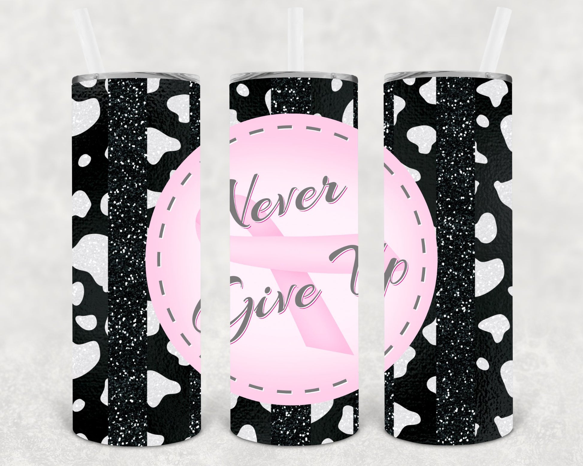 Never Give Up 20 Oz Skinny Tumbler