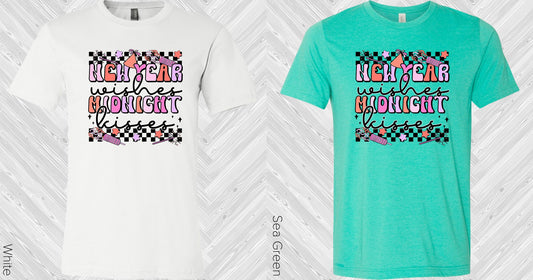 New Year Wishes Midnight Kisses Graphic Tee Graphic Tee