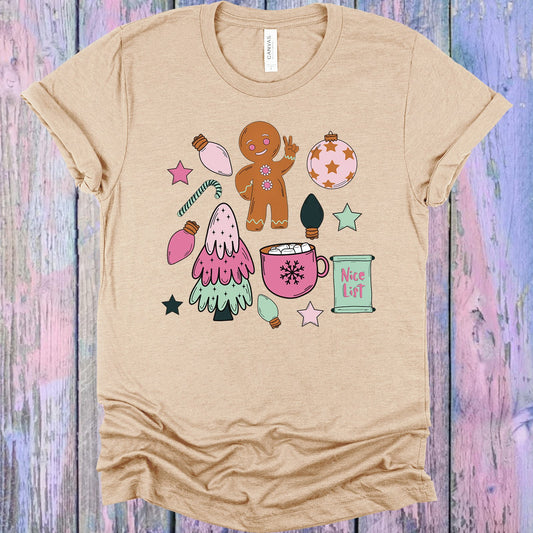 Nice List Gingerbread Graphic Tee Graphic Tee
