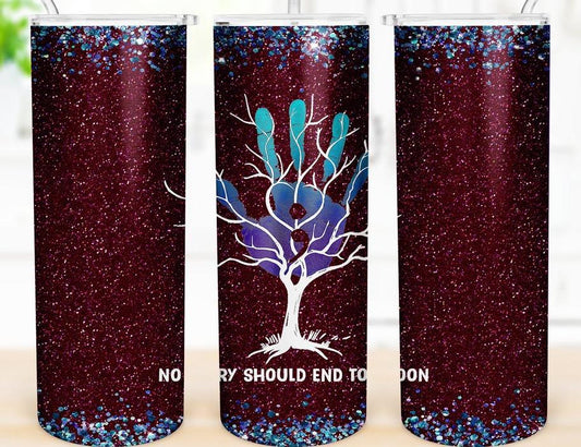 No Story Should End Too Soon 20 Oz Skinny Tumbler