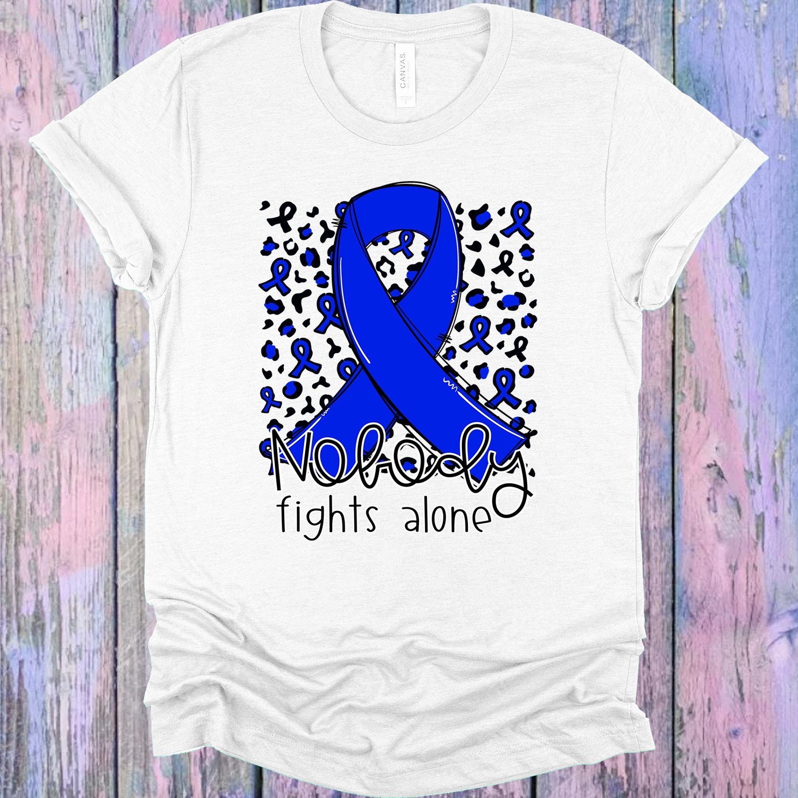 Nobody Fights Alone Blue Ribbon Graphic Tee Graphic Tee