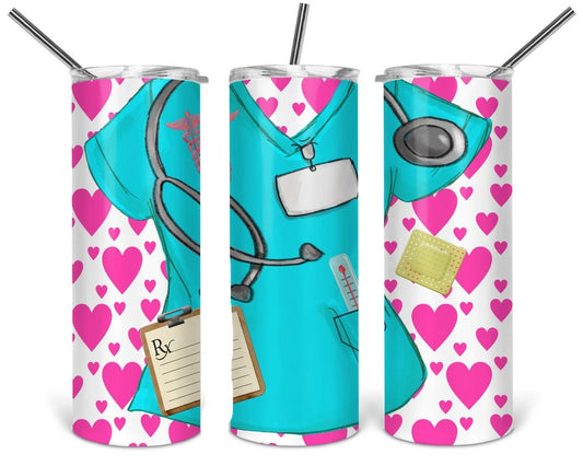 Nurse Scrubs 20 Oz Skinny Tumbler