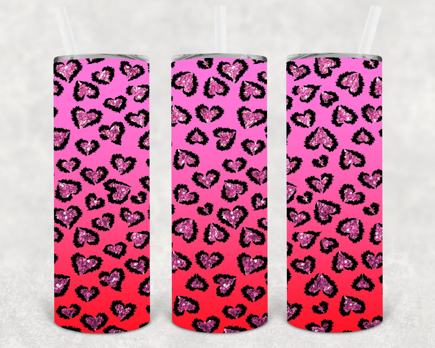 Ombre Hearts 20 Oz Skinny Tumbler