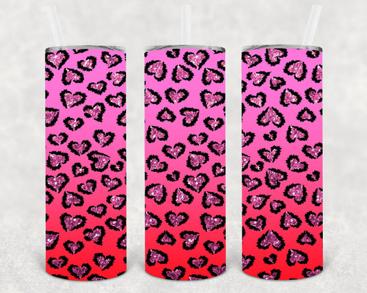 Ombre Hearts 20 Oz Skinny Tumbler