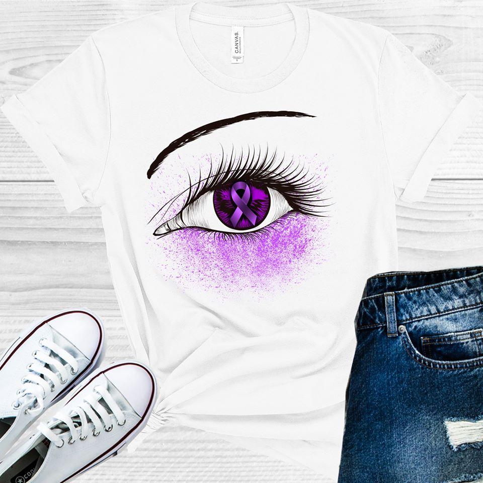 Orchid Ribbon Awareness Eye Graphic Tee Graphic Tee