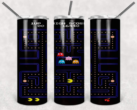 Pacman 20 Oz Skinny Tumbler
