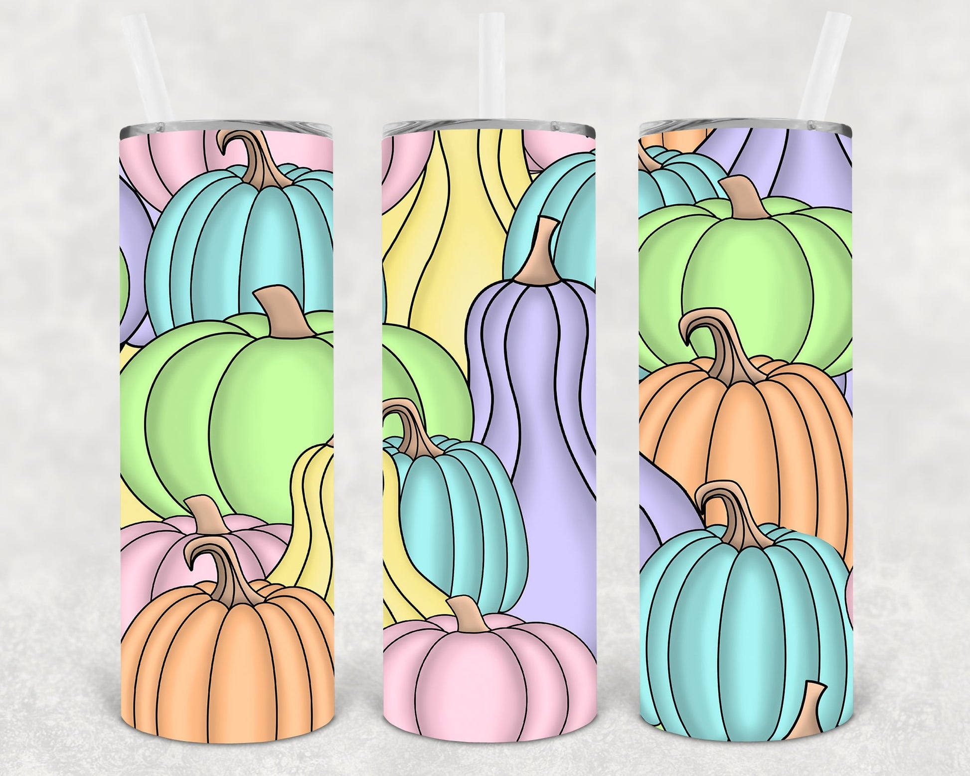 Pastel Pumpkins 20 Oz Skinny Tumbler
