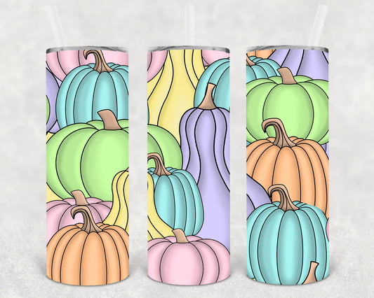 Pastel Pumpkins 20 Oz Skinny Tumbler