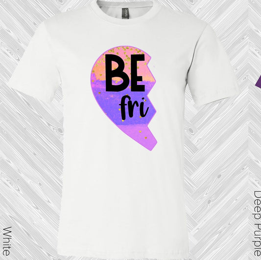 Pastel Stripes Heart Best Friend (Left Shirt In Photo) Graphic Tee Graphic Tee