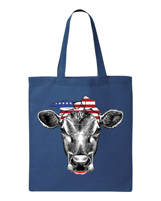 Patriotic Cow Tote Bag