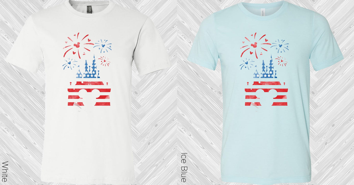 Patriotic Disney Castle Graphic Tee Graphic Tee