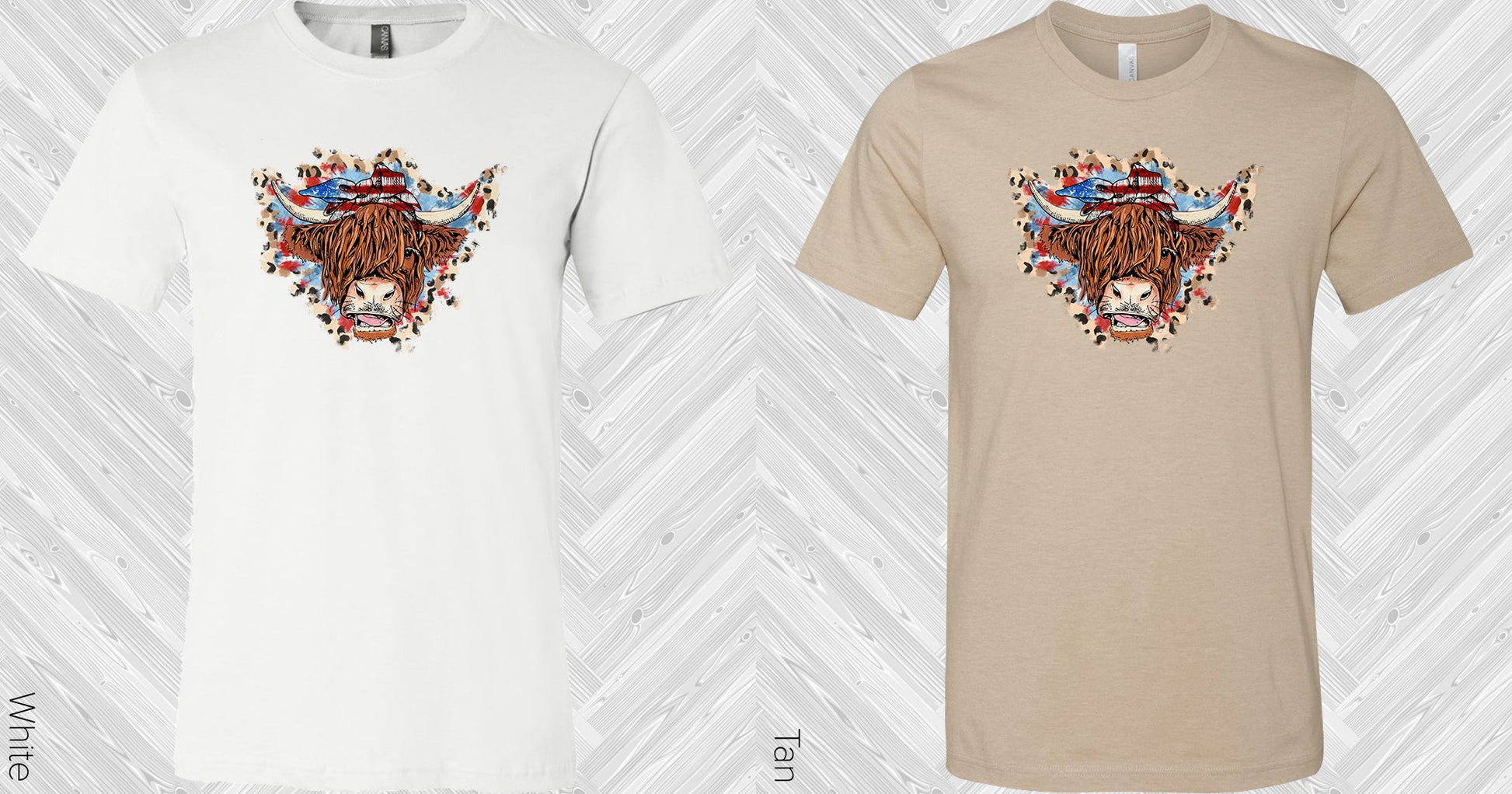 Patriotic Highland Cow Graphic Tee Graphic Tee
