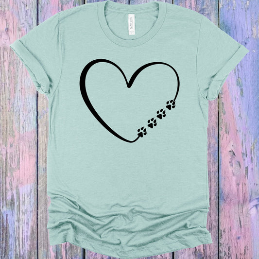 Paw Print Heart Graphic Tee Graphic Tee