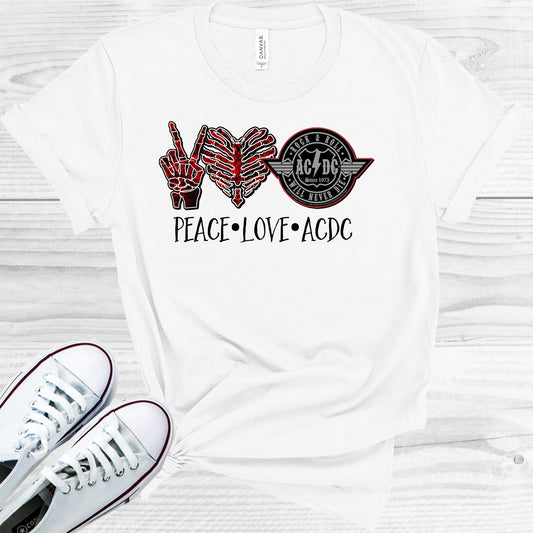 Peace Love Acdc Graphic Tee Graphic Tee