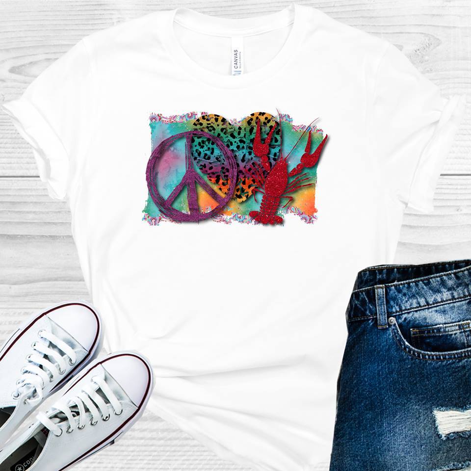 Peace Love Crawfish Graphic Tee Graphic Tee