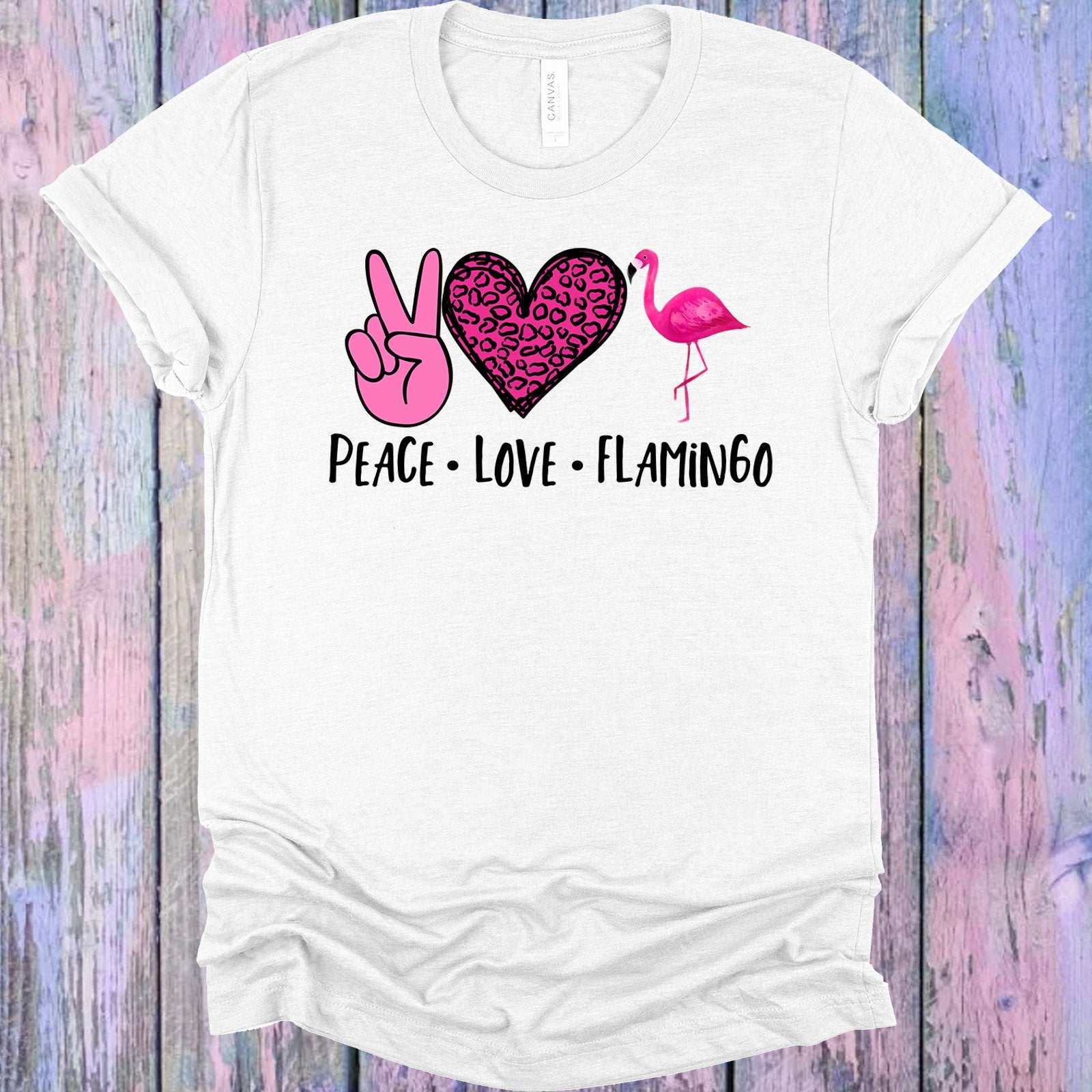 Peace Love Flamingo Graphic Tee Graphic Tee