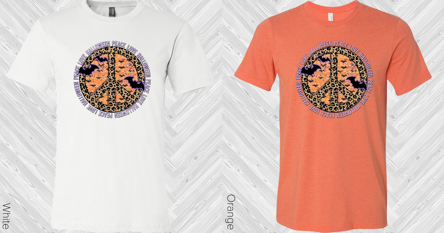 Peace Love Halloween Graphic Tee Graphic Tee