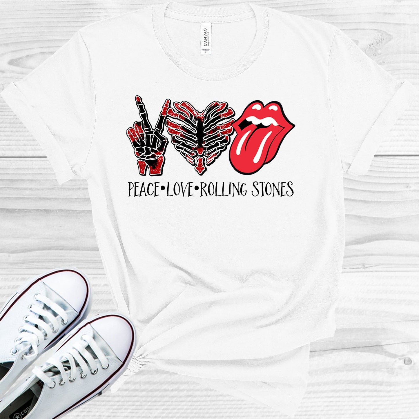 Peace Love Rolling Stones Graphic Tee Graphic Tee