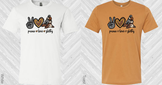Peace Love Sloths Graphic Tee Graphic Tee