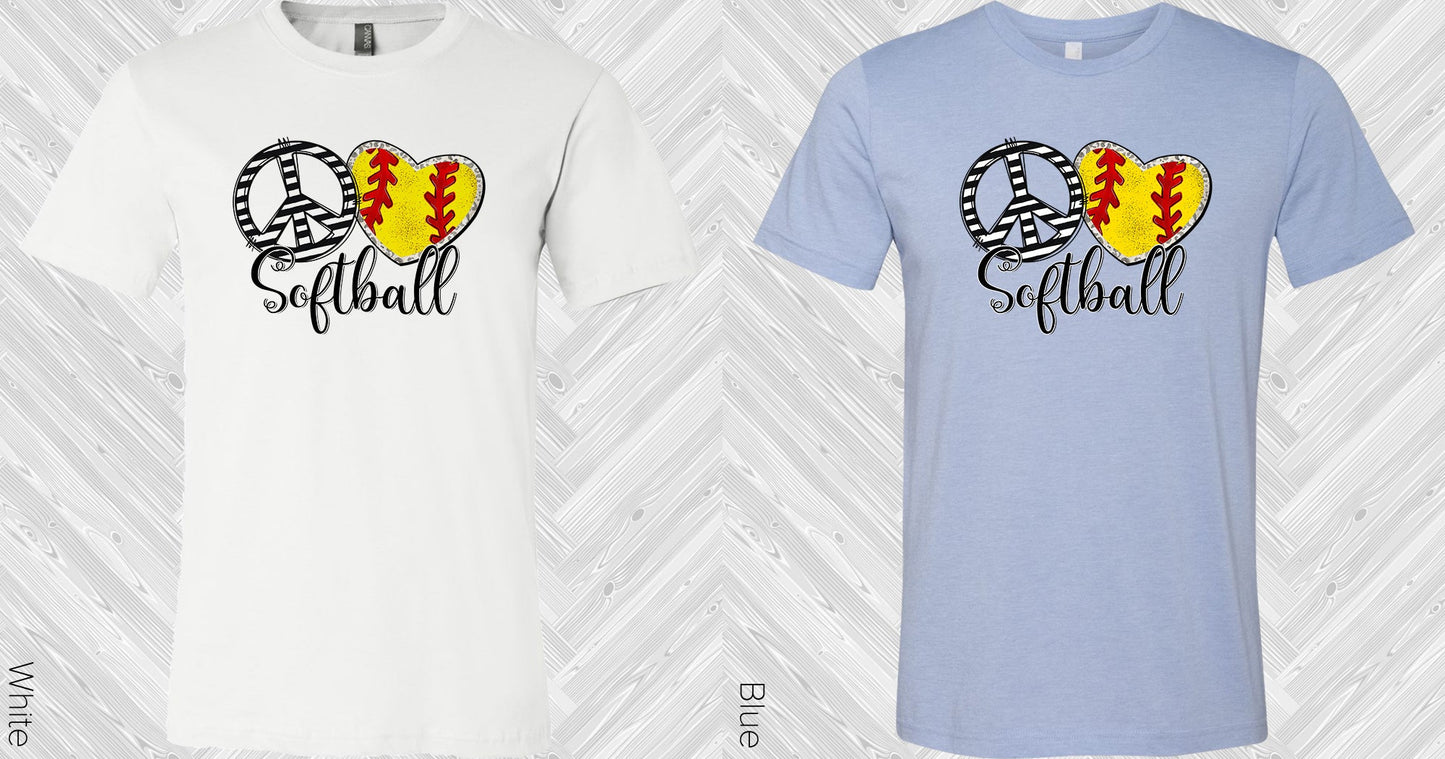 Peace Love Softball Graphic Tee Graphic Tee