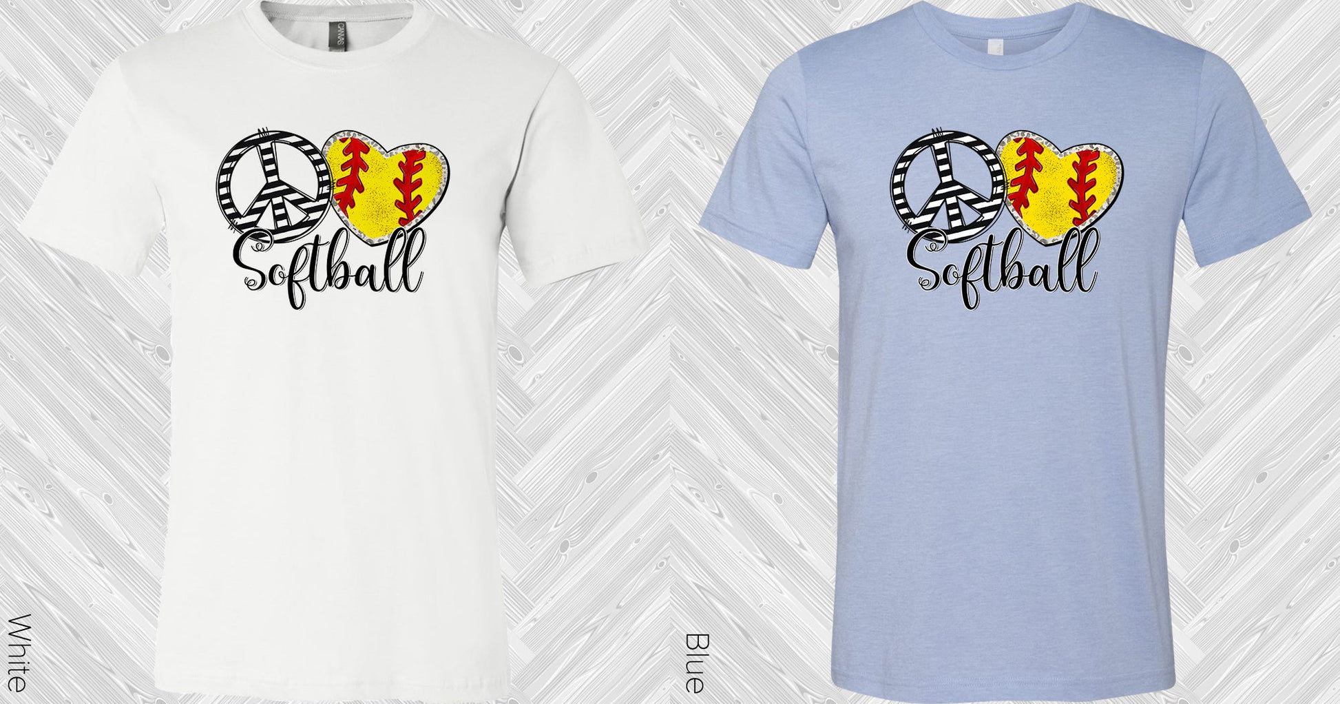 Peace Love Softball Graphic Tee Graphic Tee
