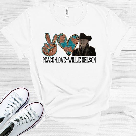 Peace Love Willie Nelson Graphic Tee Graphic Tee